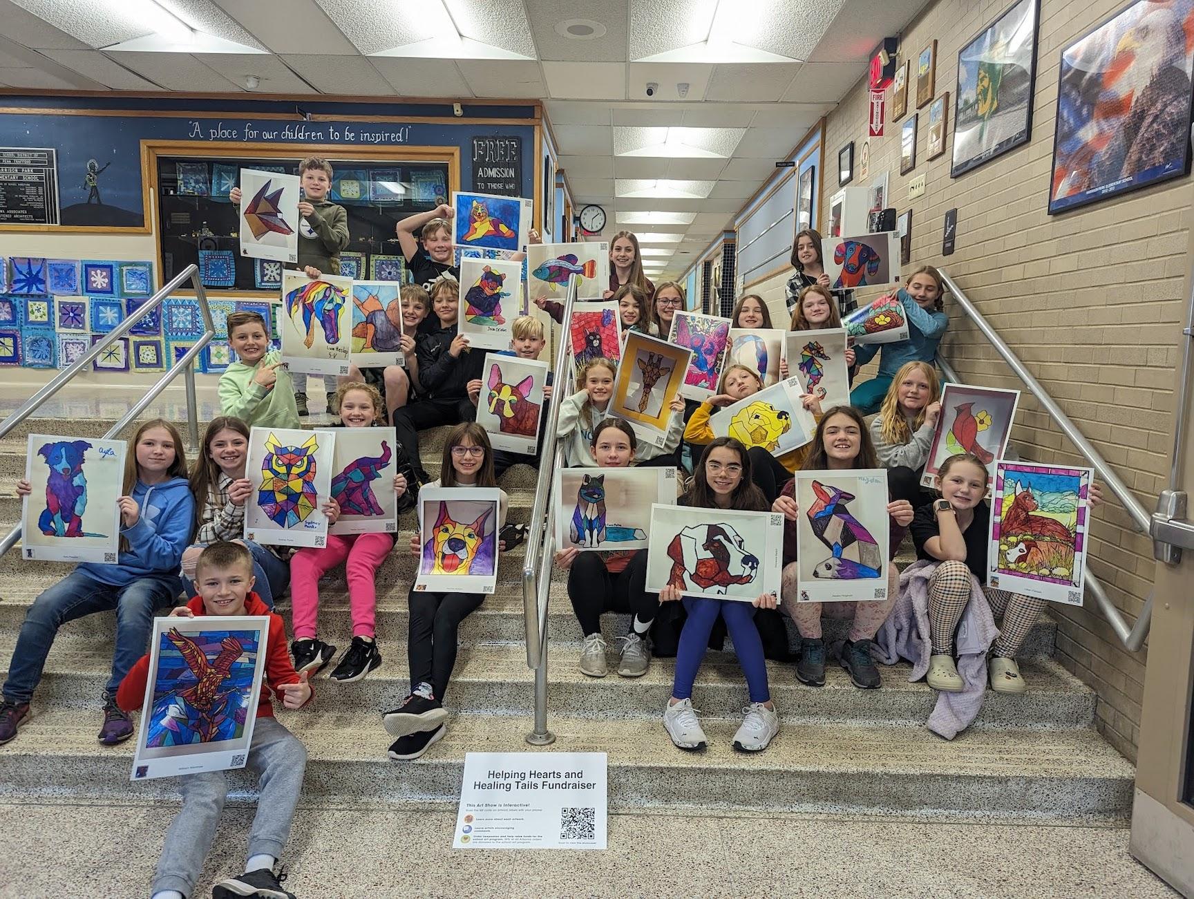 Harrison Park students display their works of art which are available for sale